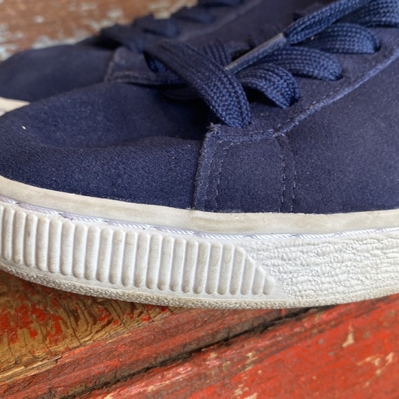 Puma Navy Suede Tennis Shoe - Picture 7 of 10